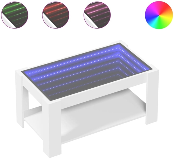 vidaXL LED-Couchtisch Weiß 93x53x45 cm Holzwerkstoff 847553