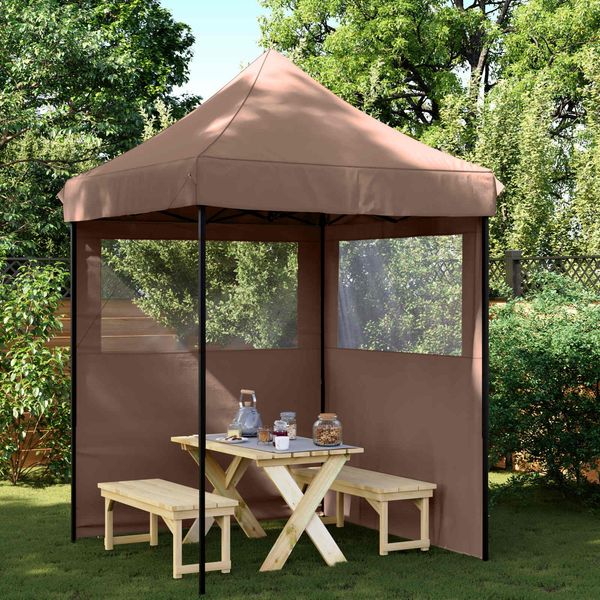 vidaXL Party-Zelt Braun 200 x 200 x 306 cm Oxford-Stoff 42023526