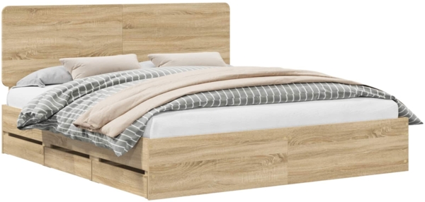 vidaXL Bettrahmen Sonoma-Eiche 180 x 200 cm Ingenieurs Holz 3412569