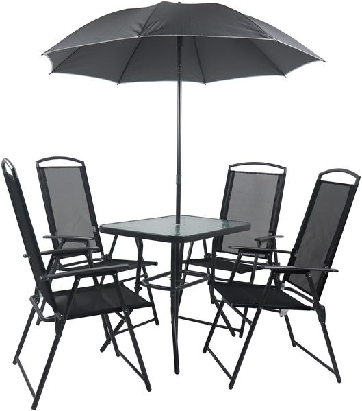 VCM Gartenmöbel-Set 80 918145 Anthrazit H. 105 x B. 80 x T. 56 cm