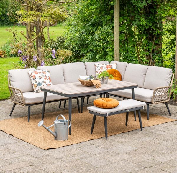 Garden Impressions Allasio Lounge- Dining Eckset - 5-tlg. - Outdoor-Design mit funktionaler Dining-Höhe