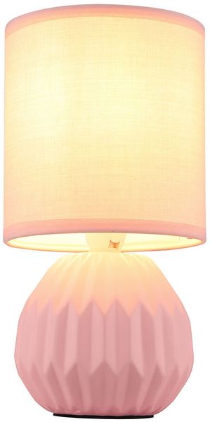 Tischleuchte, Keramik, Textil, pink, H 23 cm