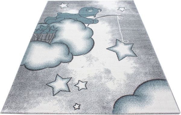 Ayyildiz Teppiche Kinderteppich Kids 580, rechteckig, Höhe: 12 mm, auch in rund, Teddybär, Sterne Design, Kurzflor