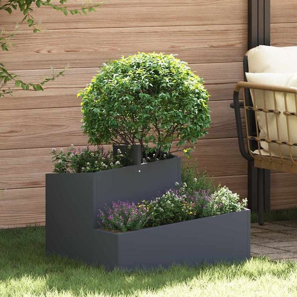 vidaXL Garten-Pflanzgefäß Anthrazit 60 x 60 x 50 cm 873573