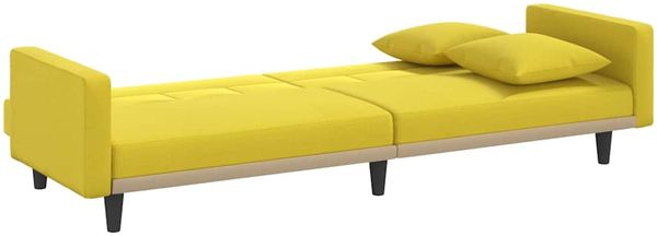 vidaXL Schlafsofa mit Kissen Hellgelb Stoff 351879 Bild 6