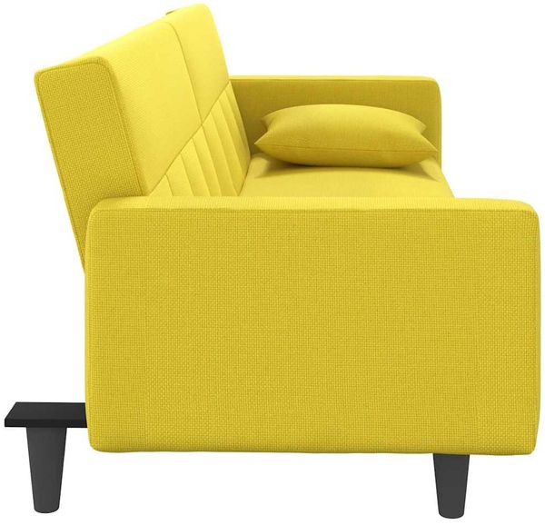 vidaXL Schlafsofa mit Kissen Hellgelb Stoff 351879 Bild 7