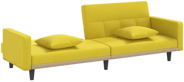 vidaXL Schlafsofa mit Kissen Hellgelb Stoff 351879 Bild 5