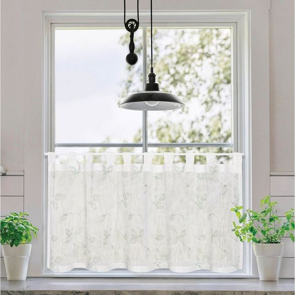 Gerster Scheibengardine Galina (1 St), Schlaufen, halbtransparent, Voile, SB-Schlaufenbistro "Galina" Bio BW