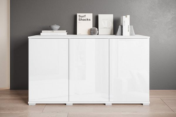 OTTO home Sideboard Kenia, moderne grifflose Kommode mit 3 Türen, Breite 120 cm (1 St), Push-to-Open-Fronten, höhenverstellbaren Einlegeböden