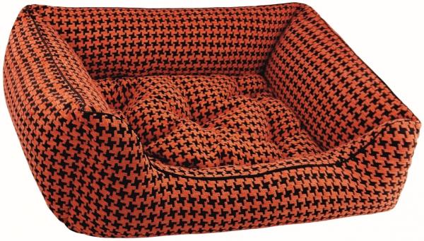 Dandy Dog Hundebett Houndstooth Orange Größe L