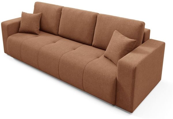 Sofa 3-Sitzer mit Schlaffunktion AUGUSTO in Stoff Wind Rostbraun Bild 4