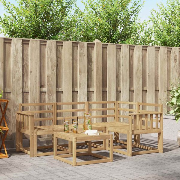 vidaXL Outdoor-Sofagarnitur 5 pcs Weiß 59 x 59 x 37 cm 3387588