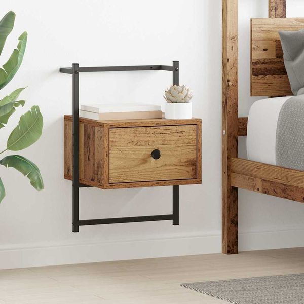 vidaXL Nachttisch mit Schubladen Altholz 35 x 30 x 51 cm Holzwerkstoff 882163