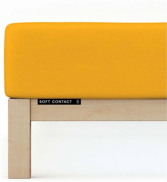 Schlafgut Jersey Spannbetttuch Soft Contact | 180x200 - 200x200 cm | yellow-deep