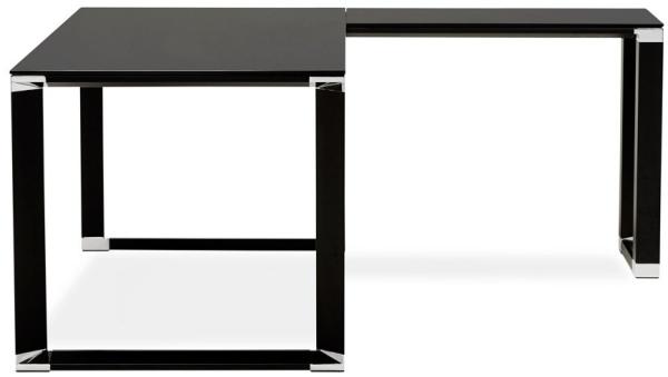 Kokoon Design Eckschreibtisch Warner Glas Schwarz 170x75x160 cm