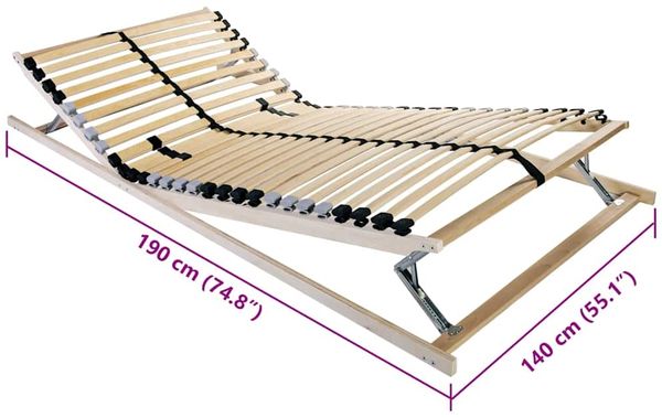 vidaXL Bett-Lattenrost Braun 140 x 190 cm Massivholz Buche 42015249 Bild 7
