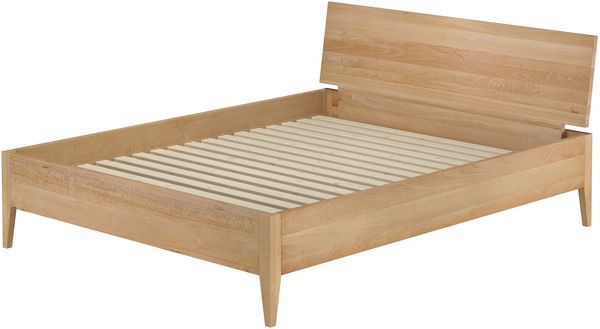 Metallfreies Doppelbett aus Buchenholz konische Füße 160x200 mit wählbaren Zubehör V-60.94-16Rollrost inkl.