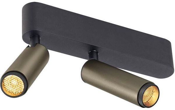 SLV GRIP! S, Deckenaufbauleuchte, double, PHASE, 3000 K, 21 W, 29°, bronze / schwarz - Wand- und Deckenleuchten