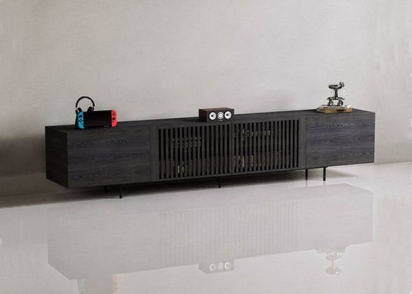 oleyluckidea TV-Schrank Mid-Century TV-Lowboard ausziehbar, Walnuss, für 80"+ TV Breite 198 cm bis 262 cm