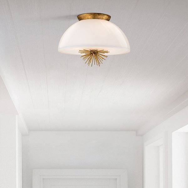 Elstead Lighting Staring Decken-oder Pendelleuchte 3-flammig Gold Opal E14 Bild 2