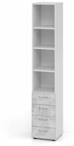 Regal 6OH 40x42x74,8cm 4 Schübe Griff BS Grau/Beton