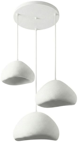 Opviq Kronleuchter Design Leuchte, Verstellbare Höhe 80-115, Abhängig vom Leuchtmittel, Design Pendelleuchte Weiß – Fiberglas-– 1-, 2- oder 3-flammig wählbar
