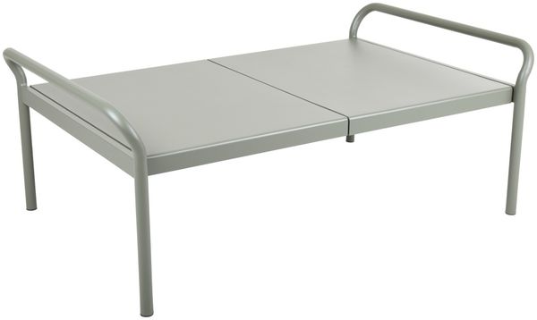 Gartencouchtisch Sling aus Aluminium, modern, Nordic Green, pflegeleicht und wetterfest