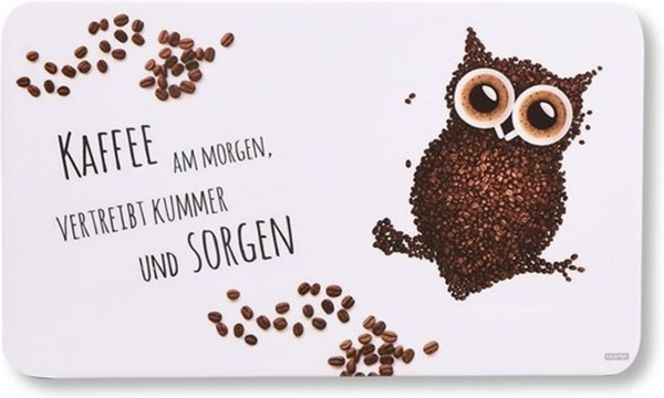 KESPER Dekor-Frühstücksbrettchen Kaffee Eule 23,5x14cm 110931