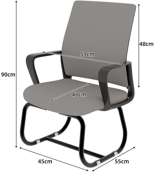 Bürostuhl Grau/Schwarz mit Netzrücken und Armlehnen – moderner Drehstuhl, 45 x 55 x 90 cm, für Büro und Zuhause Bild 10