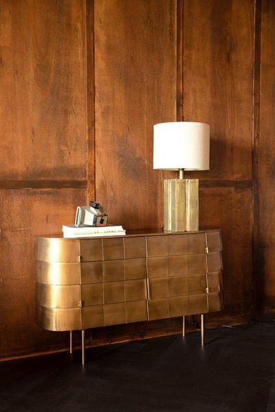 Dutchbone Sideboard Retro Hanna Metall Gold Art Déco - Altgold