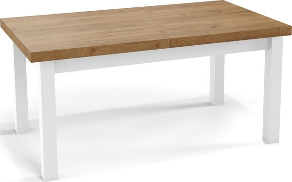 WFL GROUP Esstisch Avena ausziehbar rechteckig modern mit weißen Holzbeinen (MADE IN EU, 5 Gr. – 120/140/160/170/200 cm ausziehbar auf 160/180/210/250/300 cm), platzsparender Tisch in Holzoptik für Küche, Esszimmer oder Wohnzimmer