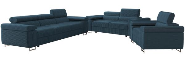 Sofa Set Torezio Cord 3+2+1 mit Einstellbare Kopfstützen (Poso 05)