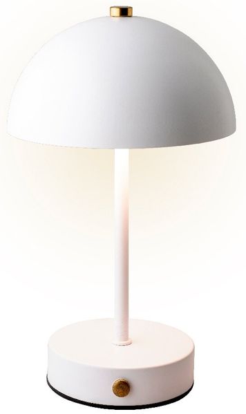 Lumineo LED-Tischleuchte, Metall weiß, 15 x 25 cm, batteriebetrieben