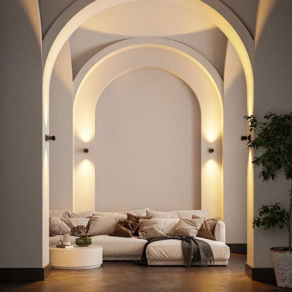 Neona LED Wandleuchte PONTOS Schwarz Chrom, Dimmbar per Fernbedienung, LED fest integriert, Warmweiß