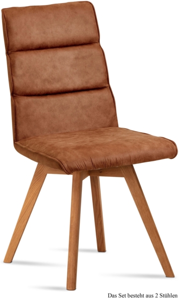 Esszimmerstuhl (2er-Set) Dixie 47 x 92 x 60 Eiche geölt/Cognac