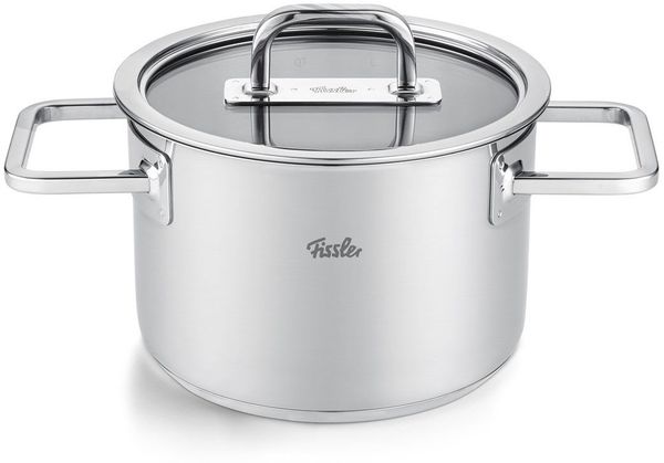 Fissler Topf-Set Viseo® Pro, Edelstahl 18/10 (Set, 9-tlg, 3 Kochtöpfe & 1 Bratentopf mit Deckel, 1 Stielkasserolle), 9-teiliges Edelstahl-Topfset mit Superthermic Boden Bild 4