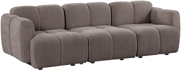Vente-unique - CARLIVI Sofa Stoff Schokoladenbraun - B 92 cm x H 73 cm x L 258 cm
