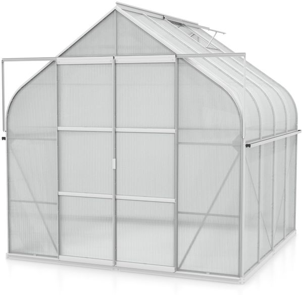 Vitavia Gewächshaus "Dione 6700" inkl. Stahlfundamentrahmen, aluminium eloxiert, 6,7 m²,4 mm HKP