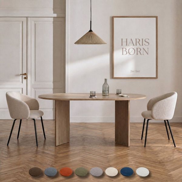 Haris Børn Esszimmerstuhl mit Armlehnen - Hochwertige Polsterstühle für Esszimmer (Set, 2 St), Premium Esszimmer Stühle & Wohnzimmer Stühle