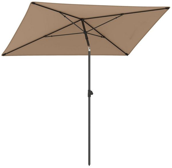 COSTWAY Sonnenschirm, LxB: 140x213 cm, Terrassenschirm mit Knopf-Neigung