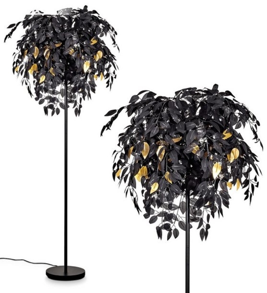 hofstein Stehlampe »Orticelli« Stehlampe aus Metall/Kunststoff in Schwarz/Goldfarben, ohne Leuchtmittel Bild 4