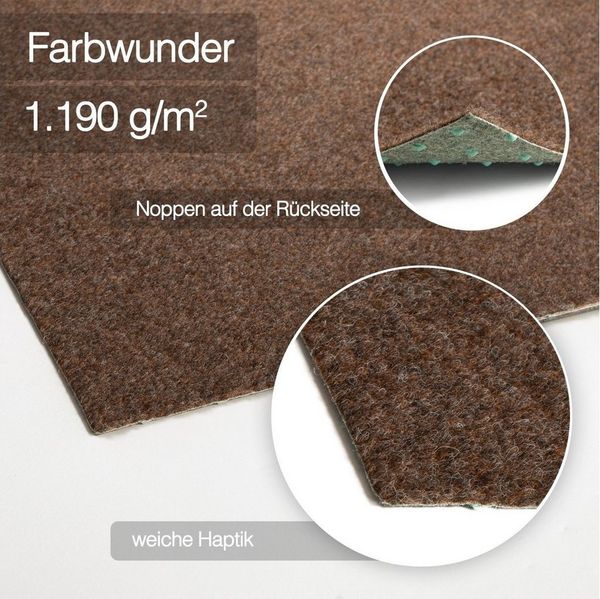 Karat Rasenteppich Brilliant Pro Braun, Kunstrasen, viele Größen, Höhe: 4 mm