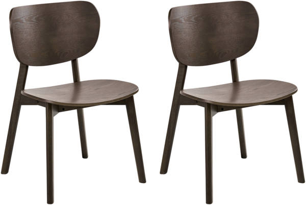 Esszimmerstuhl 2er Set OVERLY Holz Dunkelbraun