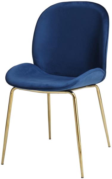 Stuhl Charlize 110 2er-Set Blau / Messing