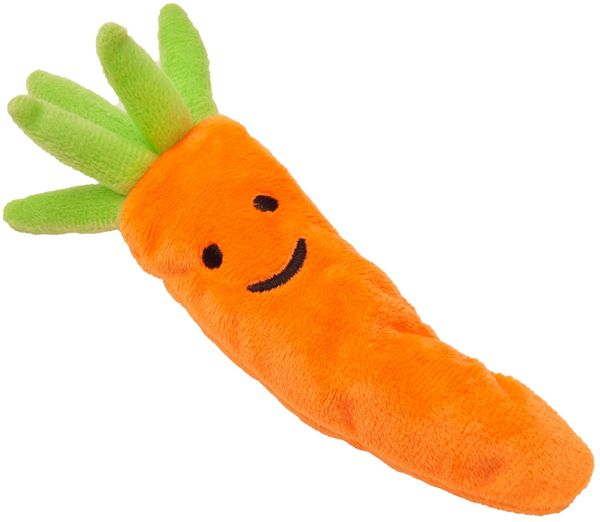 Aumüller Katzenspielzeug Kissen Karotte mit Baldrian 17 cm orange/grün