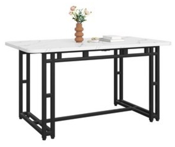 Flieks Esstisch (1-St, 1 Tisch), Esszimmertisch Küchen rechteckig Marmoroptik Bürotisch, 120*70*74 cm Bild 6