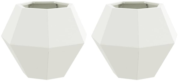 vidaXL Pflanzkübel 2 pcs Weiß 50 x 50 x 40 cm Stahl 884055