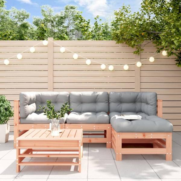vidaXL 5-tlg. Garten-Lounge-Set mit Kissen Massivholz Douglasie 3185806