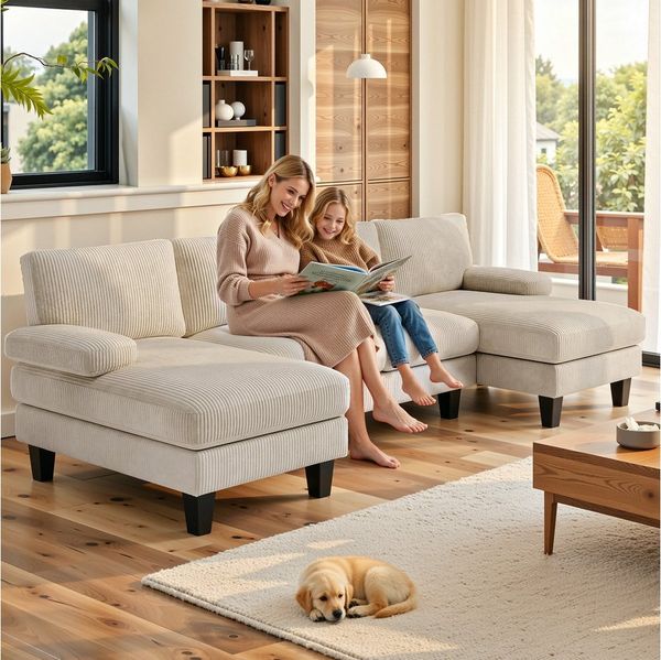 Bealife Ecksofa Soft&Cosy XL Big sofa, U-Form Couch, B:270 CM, mit zwei Chaise-Lounges,stabile Füße und kuschelige Sitzkissen