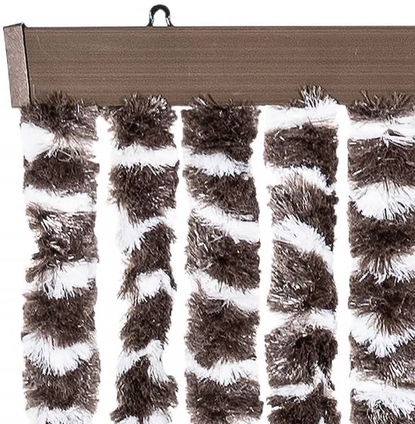 vidaXL Fliegenvorhang Braun und Weiß 90x200 cm Chenille 377392 Bild 4
